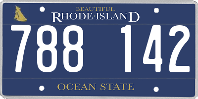 RI license plate 788142