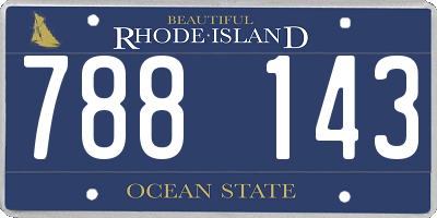 RI license plate 788143