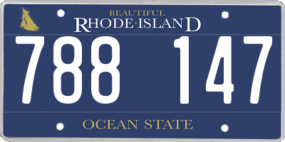 RI license plate 788147