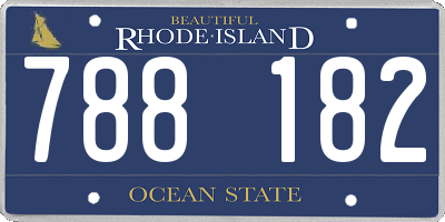 RI license plate 788182
