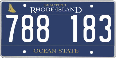 RI license plate 788183