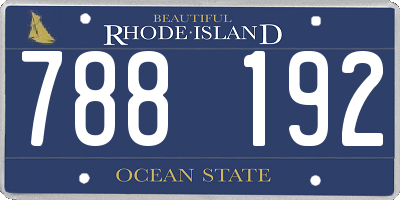 RI license plate 788192