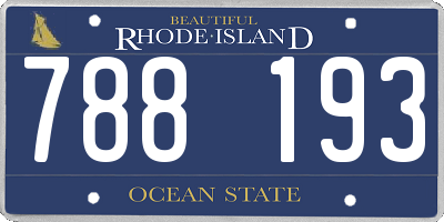 RI license plate 788193