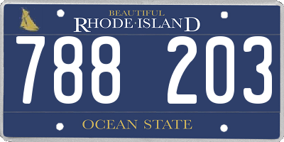 RI license plate 788203