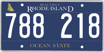 RI license plate 788218