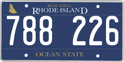 RI license plate 788226