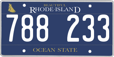 RI license plate 788233