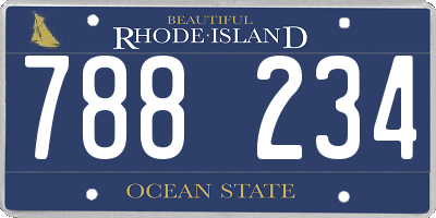 RI license plate 788234
