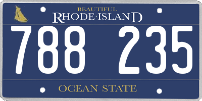 RI license plate 788235