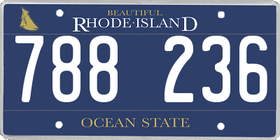 RI license plate 788236