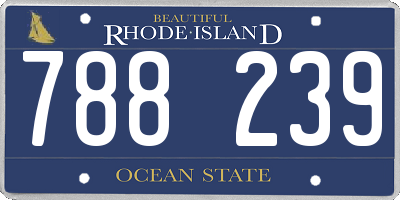 RI license plate 788239