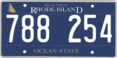 RI license plate 788254