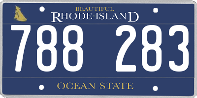 RI license plate 788283