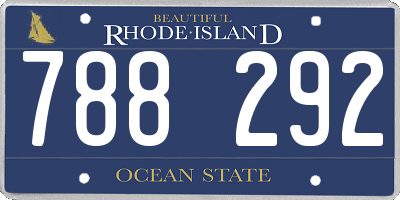 RI license plate 788292