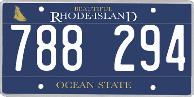 RI license plate 788294