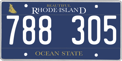 RI license plate 788305