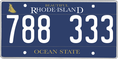 RI license plate 788333