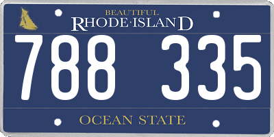 RI license plate 788335