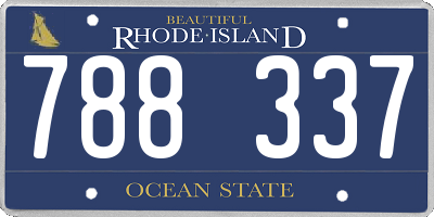 RI license plate 788337