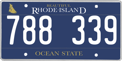 RI license plate 788339