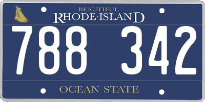 RI license plate 788342
