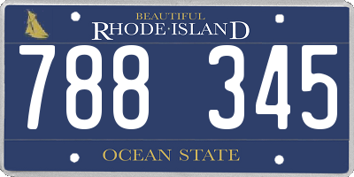 RI license plate 788345