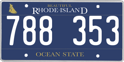 RI license plate 788353