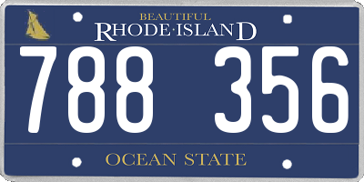 RI license plate 788356