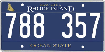 RI license plate 788357