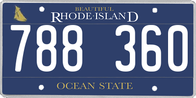 RI license plate 788360