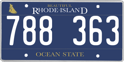 RI license plate 788363