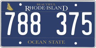 RI license plate 788375