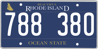RI license plate 788380