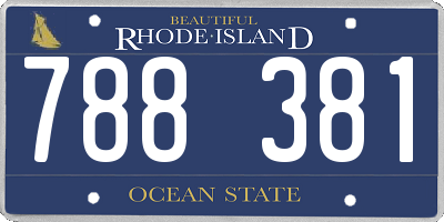 RI license plate 788381