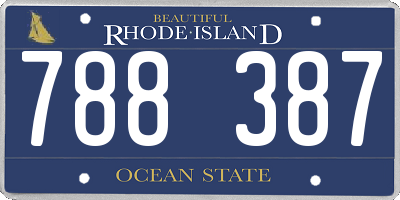 RI license plate 788387