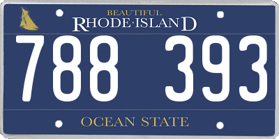 RI license plate 788393