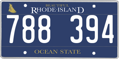 RI license plate 788394