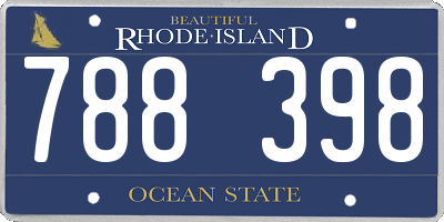 RI license plate 788398