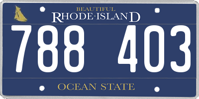 RI license plate 788403