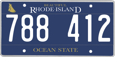 RI license plate 788412