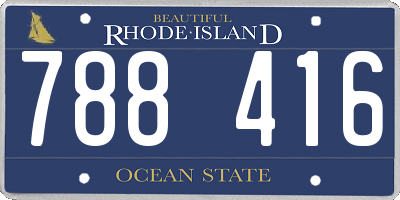 RI license plate 788416