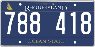 RI license plate 788418