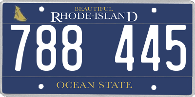 RI license plate 788445