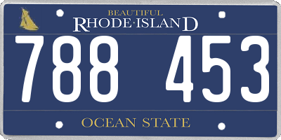 RI license plate 788453