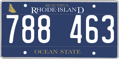 RI license plate 788463