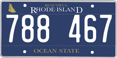 RI license plate 788467