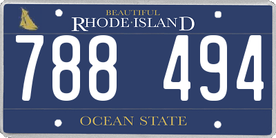 RI license plate 788494