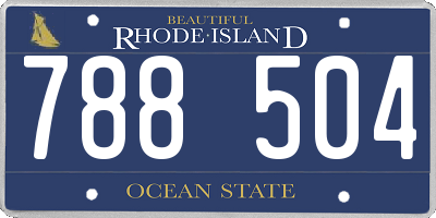 RI license plate 788504