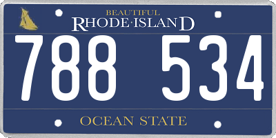 RI license plate 788534