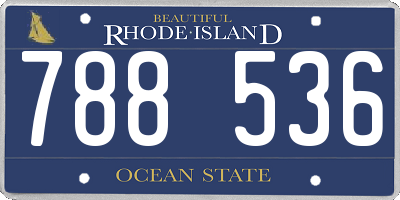 RI license plate 788536